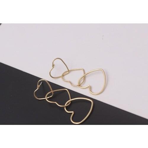 Three-layers Hollow Heart Earrings Gold Color Dangle Earrings for Women Bohemian Female Drop Earrings brincos Party Ear Jewelry