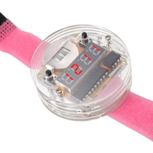 Smart Electronic Single-chip LED Watches Electronic Clock Kit DIY LED Digital Watch Kit With Transparent Cover
