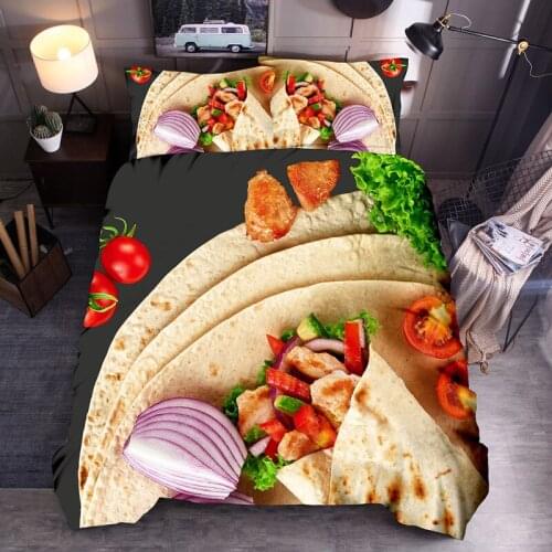 Delicious Food 3D Bedding Set Burritos vegetables Printed Duvet Cover Set Queen King Twin Size