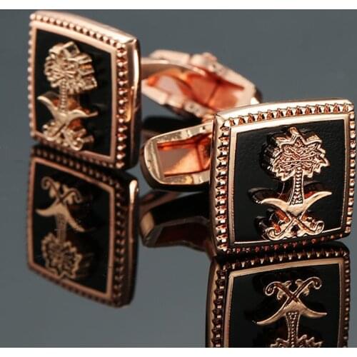 High quality mens shirt Cufflinks fashion suit classic jewelry Saudi flag Cufflinks lawyer business shirt badge pin gift
