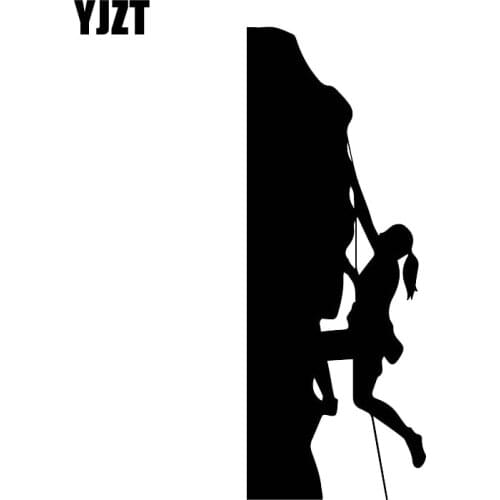YJZT 16CM*6.8CM Brave Rock Climbing Adventurer Car Scratch Sticker Vinyl Decal Black/Silver C30-0515