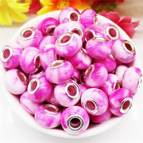 10Pcs Lot New Color Big Hole Round Loose Fimo Clay Beads for Bracelet Jewelry Making Adults Women DIY Earrings Hair Beads Crafts