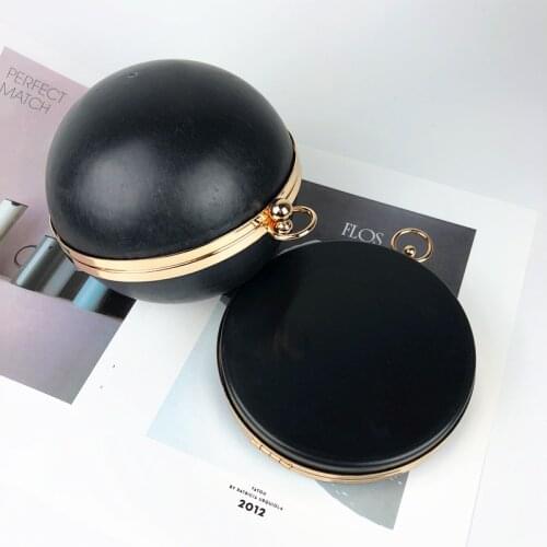14 cm round ball gold antique brass color metal box clutches purse frame evening wallet coin purse frame obag handle glue frame