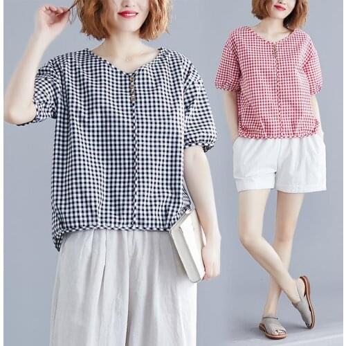 2021 Summer Fashion Print Blouse Pullover Ladies V-Neck Tops Female Womens Short Sleeve Shirt Blusas Femininas Clothing X171