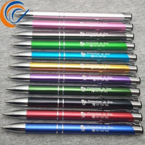 240 Pcs Promotional Aluminum Ball Point Pen Metal Pen Promotion Stationery Advertising Pen Can Be Customized Logo