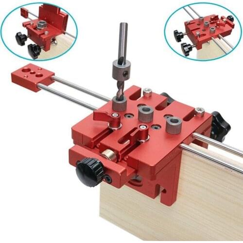 3 in 1 Dowel Drilling Jig Drilling Aid Dowel Gauge Drilling Template Guide Kit Woodworking Holes Positioning Jig Joiner System