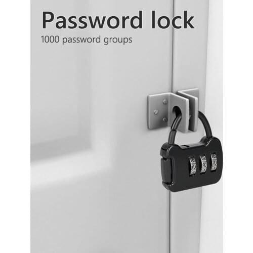 3 Digit Code Combination Password Lock Portable Travel Mini Zinc Carrying Luggage Case Security Lock Backpack Lock Padlock