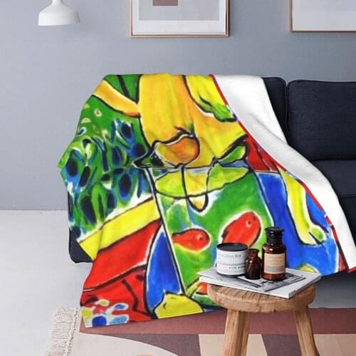 Henri Matisse Blanket Velvet Spring/Autumn Abstract Art Portable Lightweight Thin Throw Blankets for Home Couch Quilt