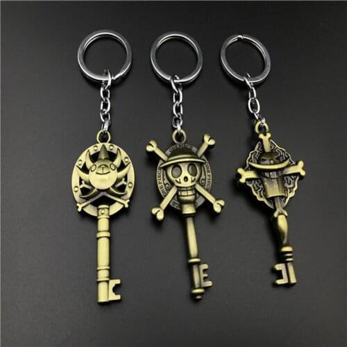 Anime ONE PIECE Keychain Cartoon Figure Key Chains Luffy Zoro Sanji Nami Pendant keyring Jewelry Gift Men Women Skeleton Pendant