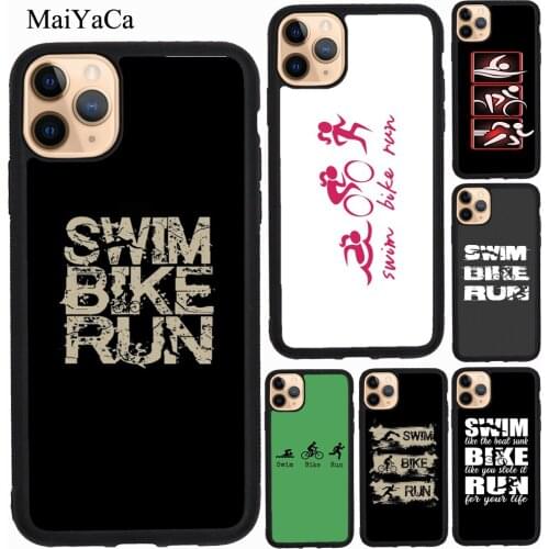 MaiYaCa Swim Bike Run Triathlon Case For iPhone 12 Pro Max mini 11 Pro Max XS X XR SE 2020 6S 7 8 Plus Cover