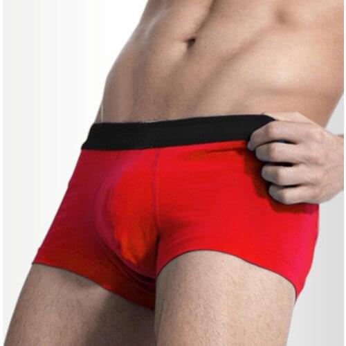 Men Boxers 4Pcs/Set Men Solid Color Elastic Waistband Low Rise Boxers Cotton Underpants Size 3XL