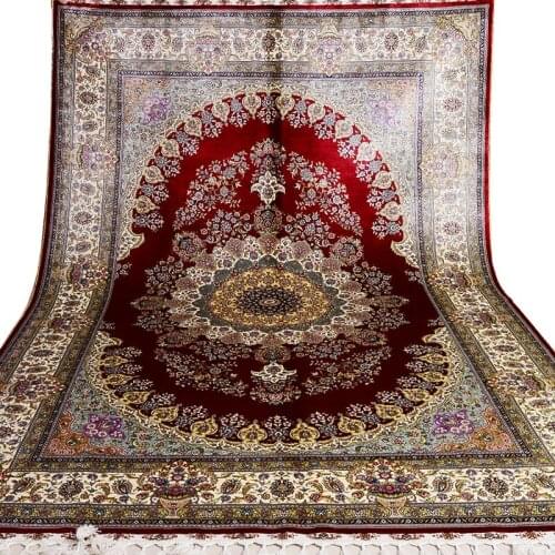 FangCun 6'x9' Red classic Persian style hand-knotted silk carpet use for showroom or living room