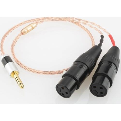 HiFi 8Cores 4.4mm Plug to Dual 3Pin XLR Female/Male Connector Audio Adapter Cable