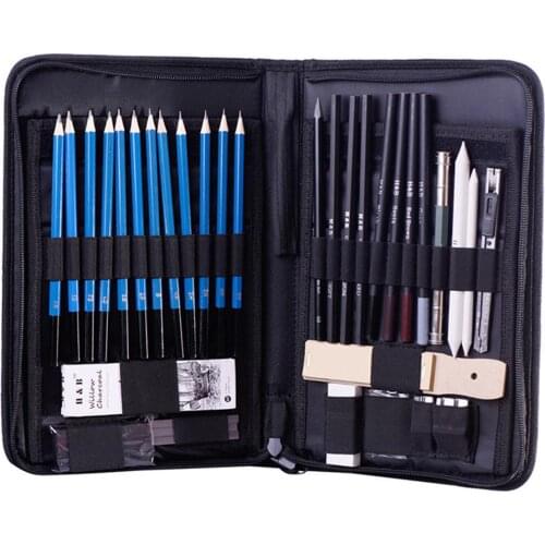 36/40Pcs Drawing Pencil Sketch Painting Canvas Bag Charcoal Earser Knife Set Christmas Gift for Kid Drawing Beginner Sketch