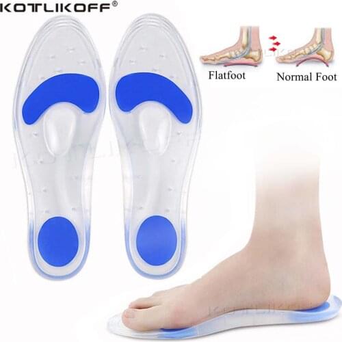 Medical Silicone Orthotic Insoles For Flat Feet Arch Support Orthopedic Soft Shoes Sole insert Heel Pain Plantar Fasciitis Pads