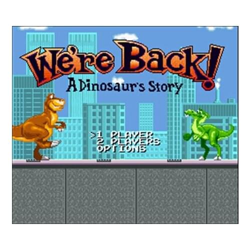 We're Back! - A Dinosaurs Story NTSC Version 16 Bit 46 Pin Big Gray Game Card For USA Game Players