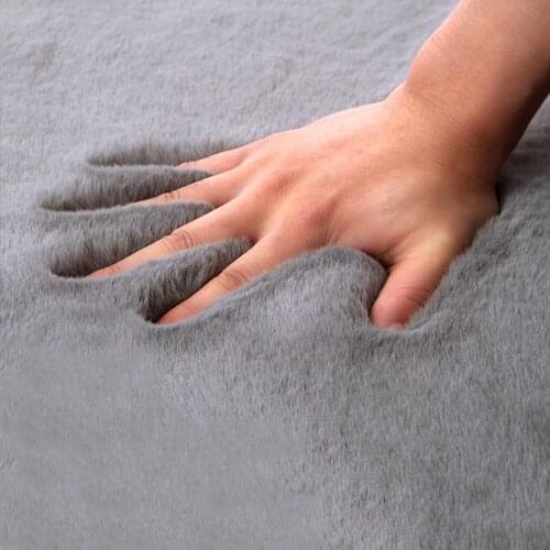 Soft Floor Mat Large Area Door Mat Faux Fur Floor Mat Home Decoration Solid Modern Furry Rabbit Fur Rug Living Room Bedroom