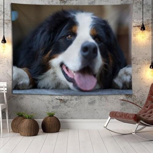 Bernese Mountain Dog Wall Hanging Tapestry Home Party Decorative Tapestries Photo Background Cloth Table Cloth Wall Tapestry