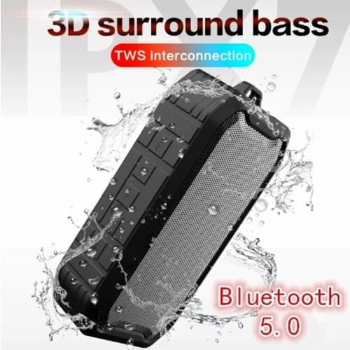 NEW Wireless Bluetooth Speaker IPX7 Waterproof Outdoor HIFI Subwoofer Portable Audio Support Bluetooth/ USB/ TF Sound Speaker