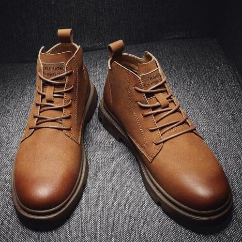 2020 new mens boots autumn and winter boots British trend mens boots retro boots tide tool shoes fashion mens snow shoes