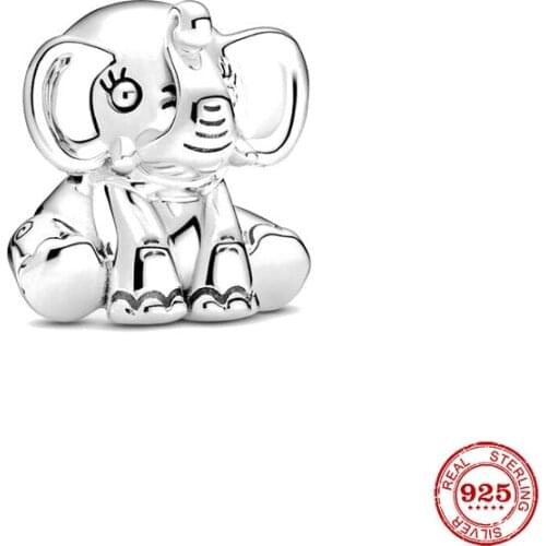 New Original silver color Ellie the Elephant Charm diy bead charm fit european pandora charms bracelet bangles diy jewelry P008