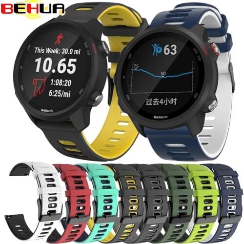 BEHUA 22mm/20mm Bracelet Straps For Garmin Forerunner 245 245M 645 Venu SQ Vivoactive 3 Music vivomove HR Move 3 Watch Band Belt