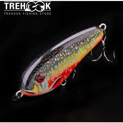 TREHOOK 6cm 11g Slow Sinking Wobblers Fishing Lure Jerkbait Little Cute Artificial Bait for Pike/Bass Crankbaits Fishing Tackle