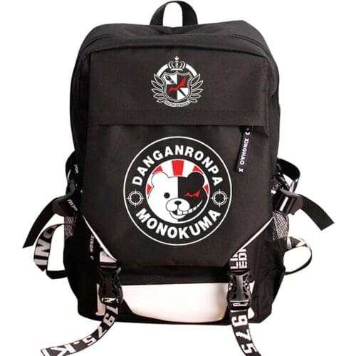 Japan Anime Danganronpa Bear Monokuma Backpack For Men USB Charging Laptop Backpack School Bag Capacity Mochilas for Teenagers