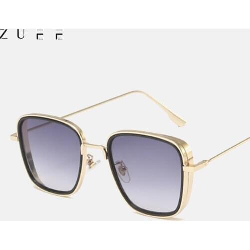 2021 new Steampunk Sunglasses Fashion Men Women Brand Designer Vintage Square Metal Frame Sun Glasses UV400 Eyewear