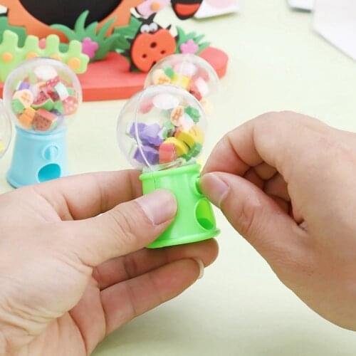 1Pcs New Creative Fruit Style Twist Machine Rubber Cartoon Eraser Children Gifts Students Small Gifts Color Random