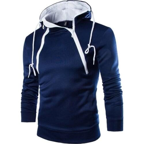 KANCOOLD Splicing Zipper Color Patchwork Hoodie Men Autum Winter Long Sleeve Hooded Sweatshirt Outwear Tops Blouse Nov21