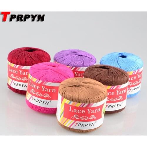 TPRPYN 1Pc=50g 100% cotton lace Yarn for Hand Knitting 5# thin crochet yarn worsted wool thread line to knit 180Meter handmade