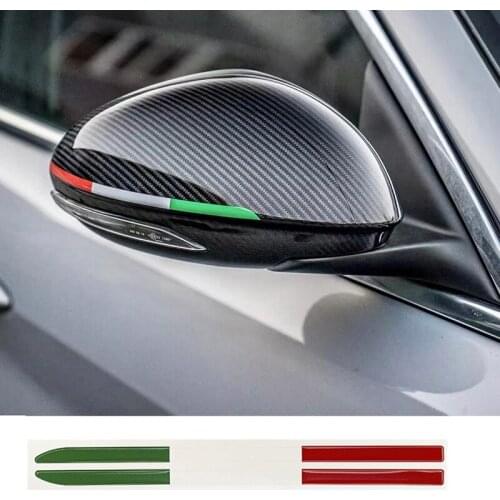 Tricolor Car Rearview Mirror Decoration Garland Sticker For Alfa Romeo Giulia Stelvio 147 159 Giulietta Modification Accessories