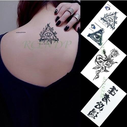 Waterproof Temporary Tattoo Sticker Chinese letter eyes snake flower small art tatto flash tatoo fake tattoos for women men