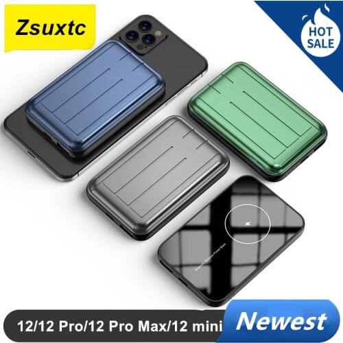 10000 mAh For iphone 12 12 Pro 12pro Max 12 Mini Battery Case Magnetic Power Bank 15W Fast Wireless Charging Charger