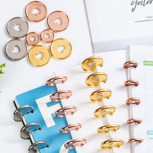 20pcs 35mm Heart Binder Rings Mushroom Hole Loose Leaf Notebook Notepad Binding Plastic Disc Buckle Hoop