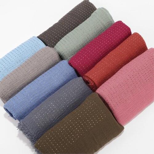 20PC/LOT Women diaomd plain viscose cotton hijab crinkle shawl bead wrap headband 180*90cm can choose colors