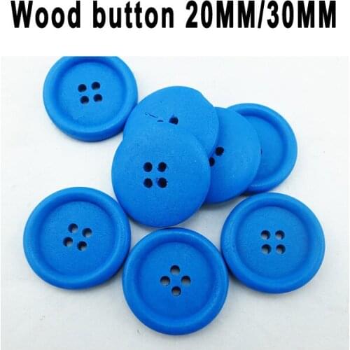 20PCS Sapphire Blue Wooden Ring Buttons 4 Holes Coat Button Garment Boots Sewing Fits MCB-838