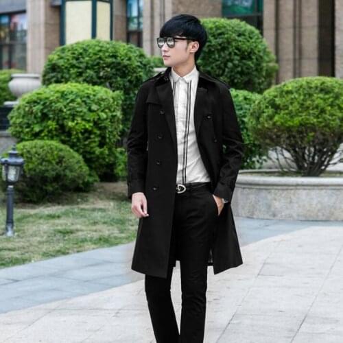 2020 new designer Spring and autumn mens trench coats man long coat men Double-breasted clothes slim fit overcoat long sleeve