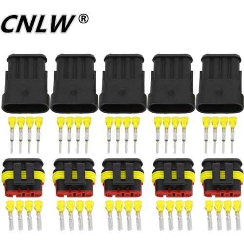 5 Sets 4 Pin AMP 1.5 Connectors Waterproof Electrical Wire Connector DJ7041-1.5-11/21 Xenon lamp connector Automobile Connector