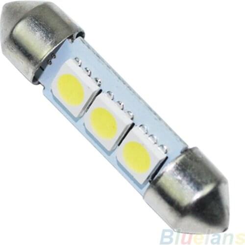 5 Pcs 36mm 3SMD 5050 12V LED Pure White Car Festoon Map Interior Dome Light Decorative Lamp