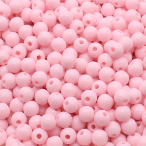 200Pcs 6mm Pink Round Ball Spacer Beads For Jewelry Making DIY Jewelry Accessories