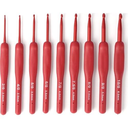 8/9pcs Sewing Needle Plastic Handle Aluminum Crochet Hooks Yarn Knitting Needles Set DIY Weave Craft Hand Sewing Tools