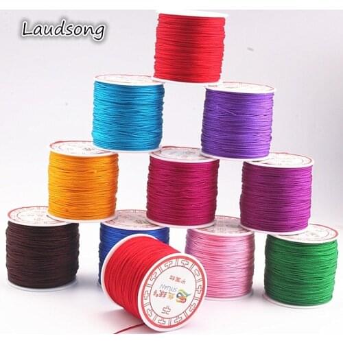 90M/roll Rope Satin Polyester Nylon Cords/String 1.0mm Chinese Knot Cord DIY Bracelet Jewelry Findings Line
