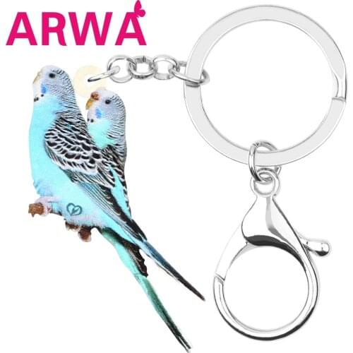 ARWA Acrylic Long-tailed Parake Bird Keychains Keyring Animal Keyring Jewelry For Women Kids Lover Classic Gift Bag Accessories