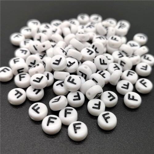 4x7mm Letter F Oblate Alphabet Beads Acrylic Beads For Jewelry Making DIY Bracelet Necklace Accessories
