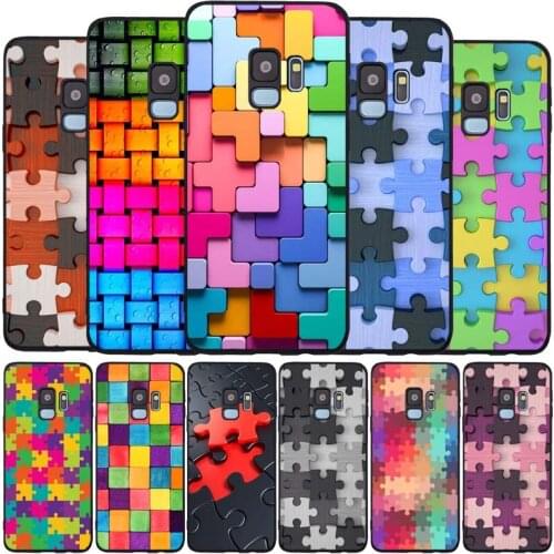 Puzzle black Soft phone Case For Samsung S20 S10 S9 S8 S7 edge Plus Lite Note 8 9 10 A6 A7 A8 A9 2018 Cover