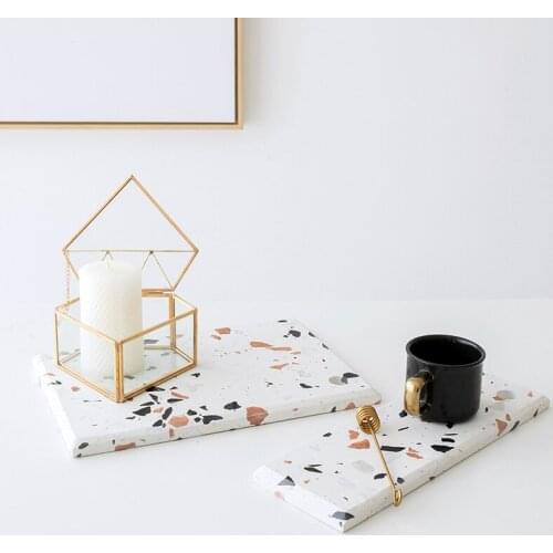 Terrazzo Dessert Tray Food Bread Coffee Display Dishes for Restaurant Dessert Shop Supplies Home Wedding Party Tableware Tools