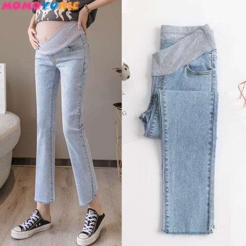 Denim Maternity Jeans Pants For Pregnant Women Clothes Boyfriend Vintage Stretch skinny bell Straight Jeans Pregnancy Pants