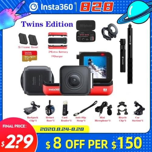 Insta360 One R Action Camera VR 360 4K 5.7K Twins Edition Panoramic Camera for iPhone x xs Android 5.7K Video 18MP Insta 360